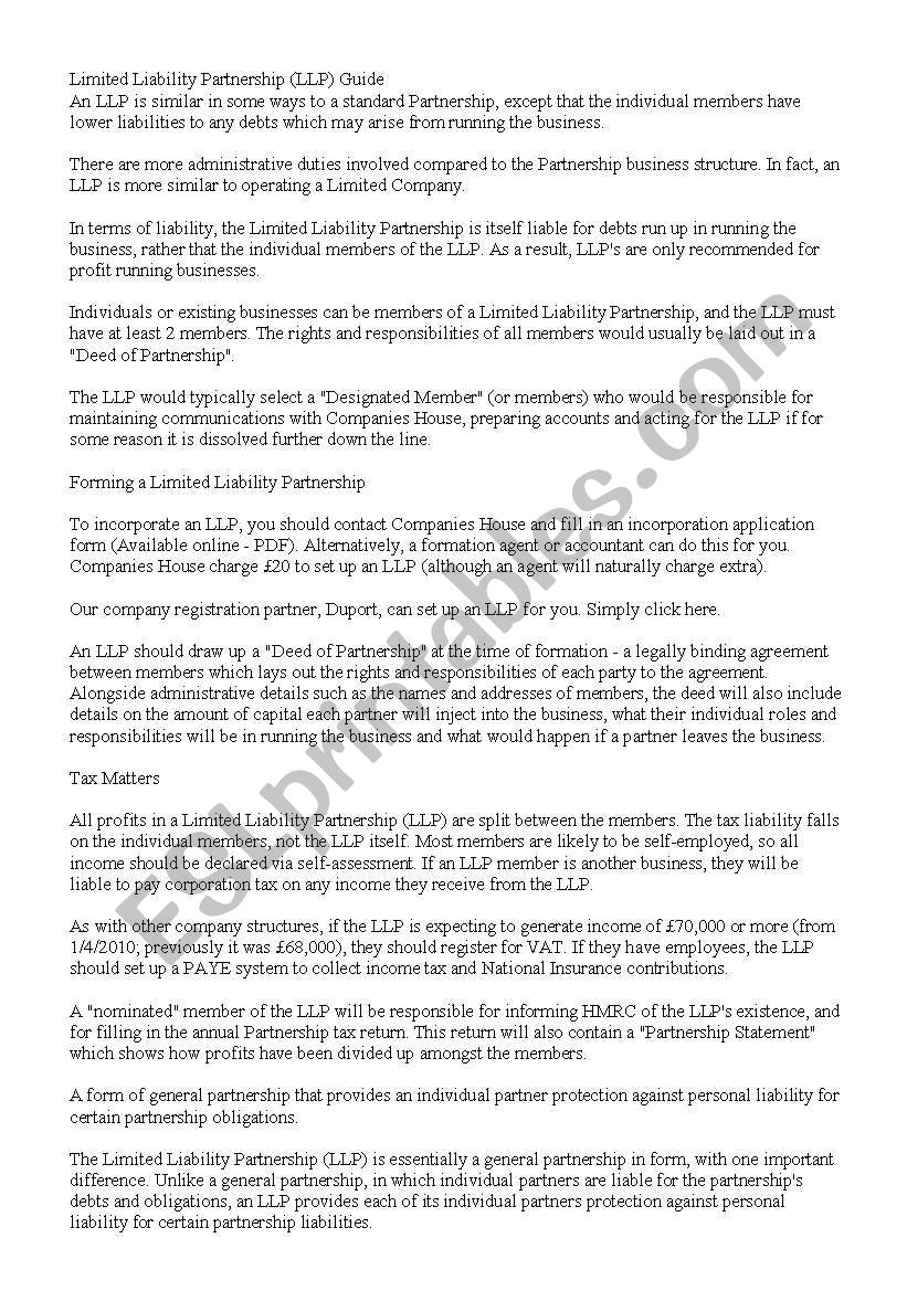 LLP´s worksheet