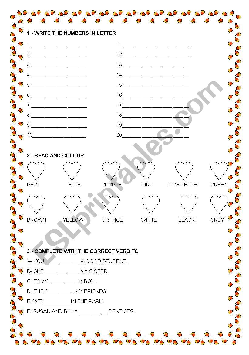 TEST FOR CHILDREN worksheet