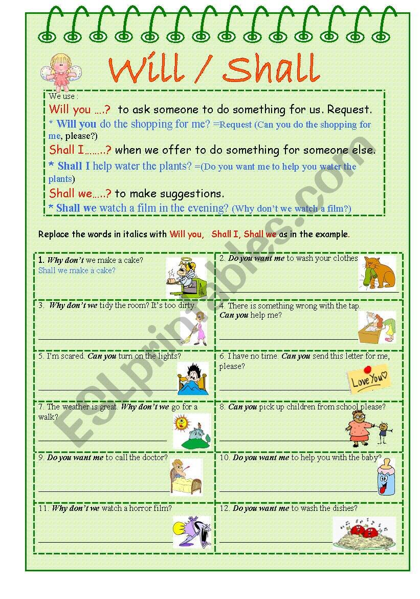 Will you ??? worksheet