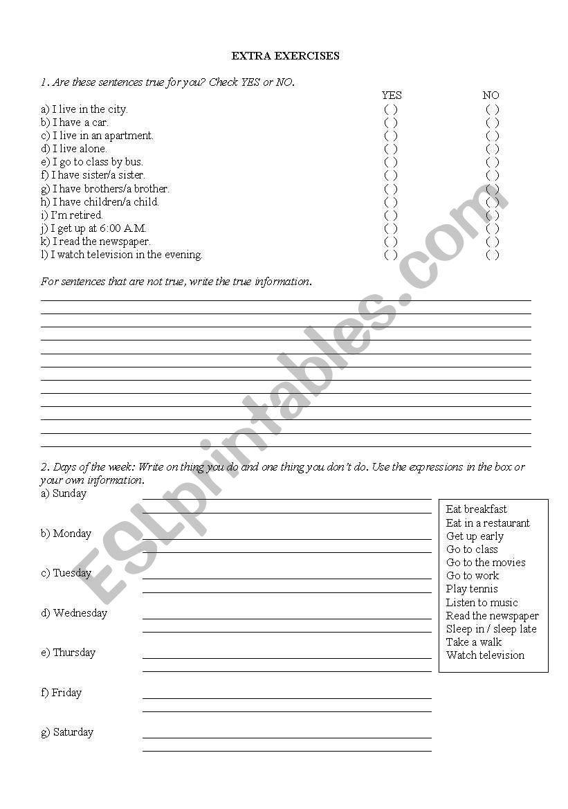 Elementary Worksheet worksheet