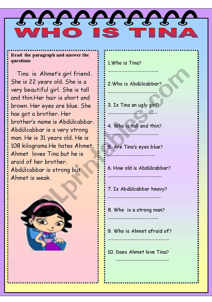 Who is Tina worksheet