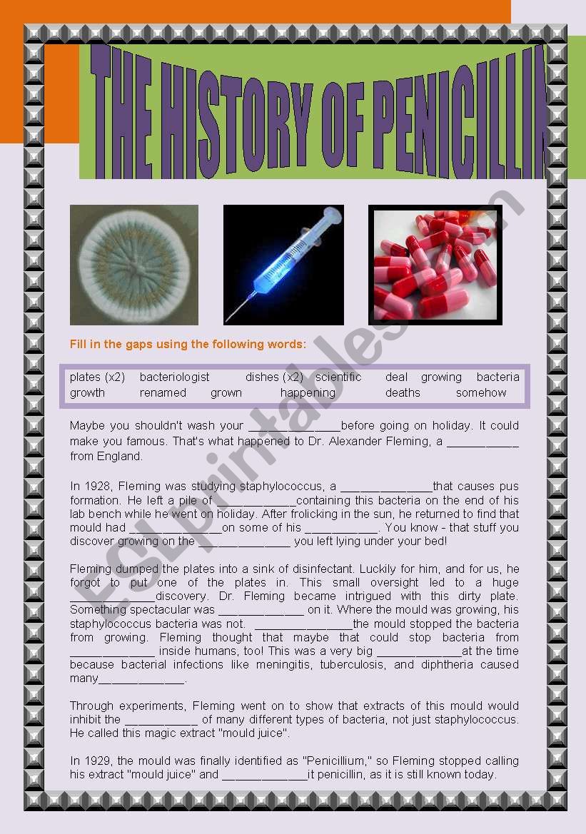 THE HISTORY OF PENICILLIN + ALEXANDER FLEMING´S URBAN LEGENDS - ESL