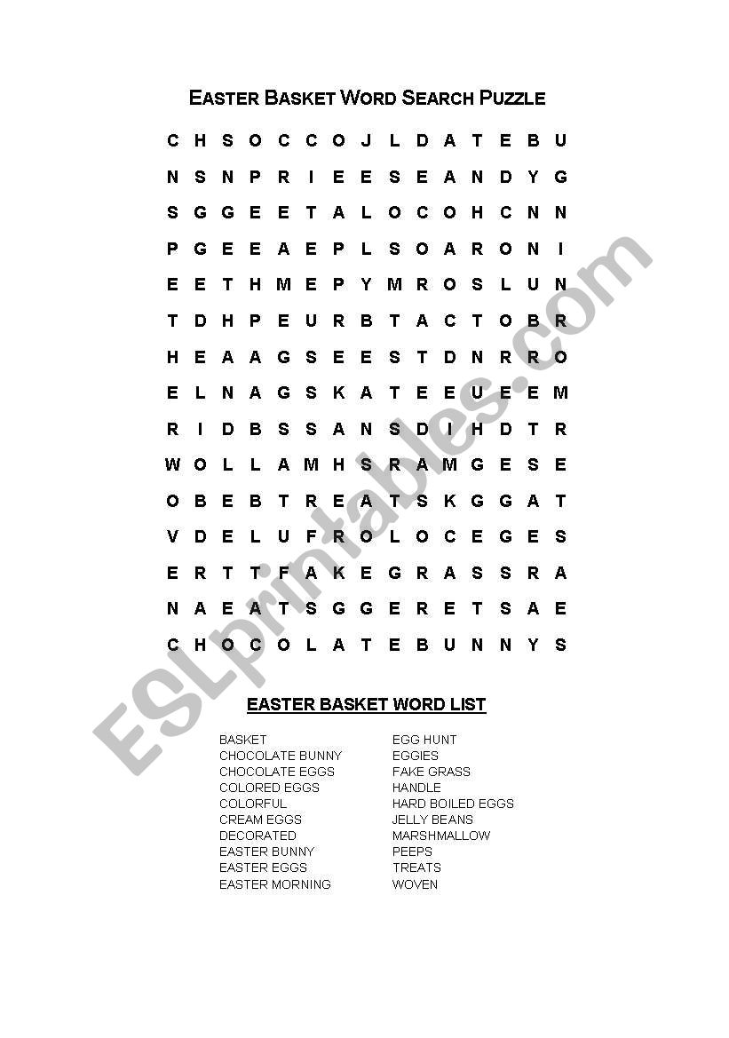 Easter - Word Search worksheet