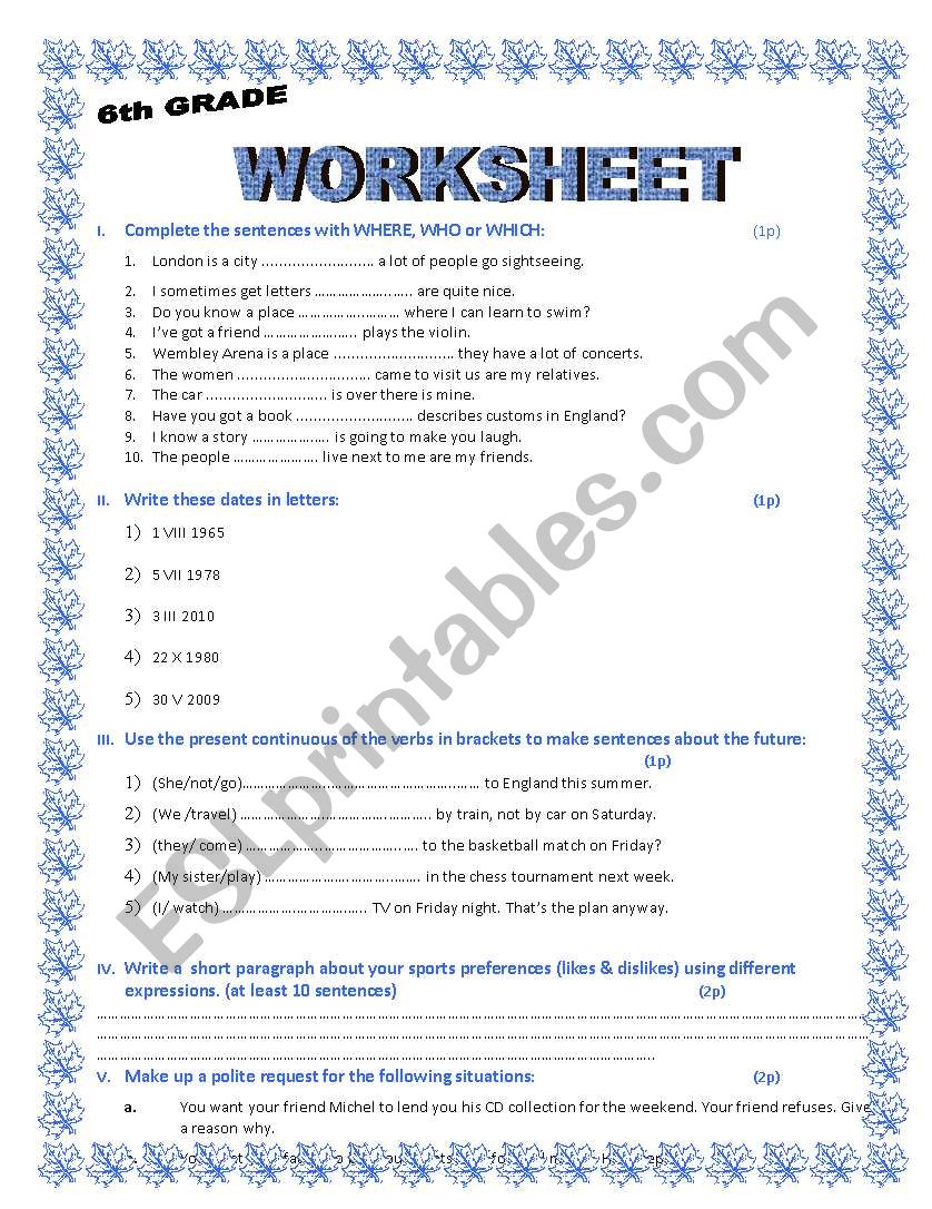 MIXED WORKSHEET worksheet