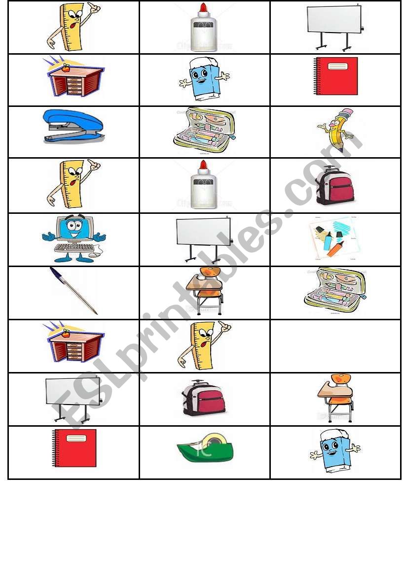 classroom objects worksheet