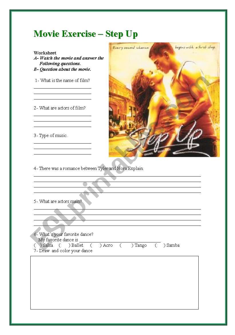 Movie - Step up  worksheet