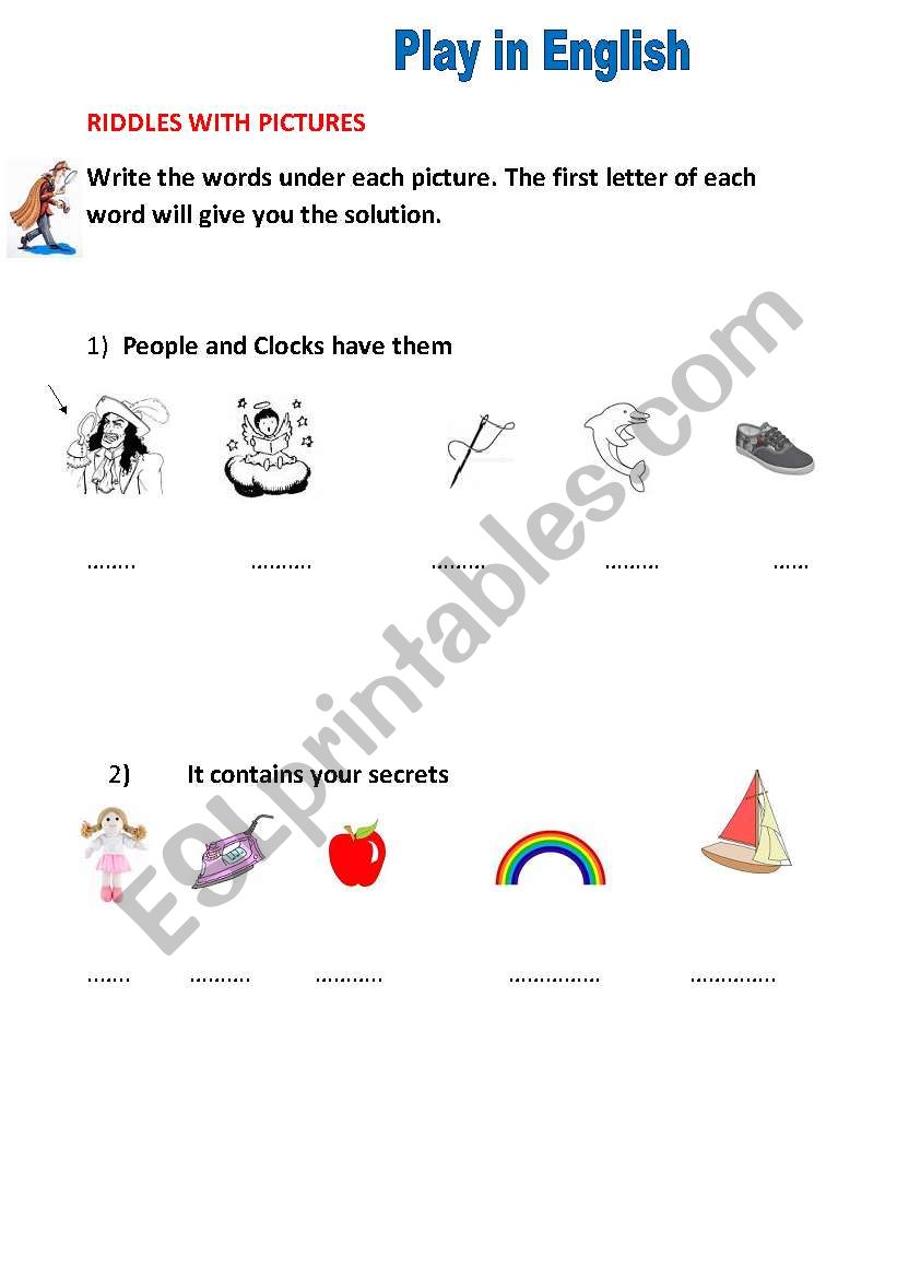 riddles with pictures worksheet
