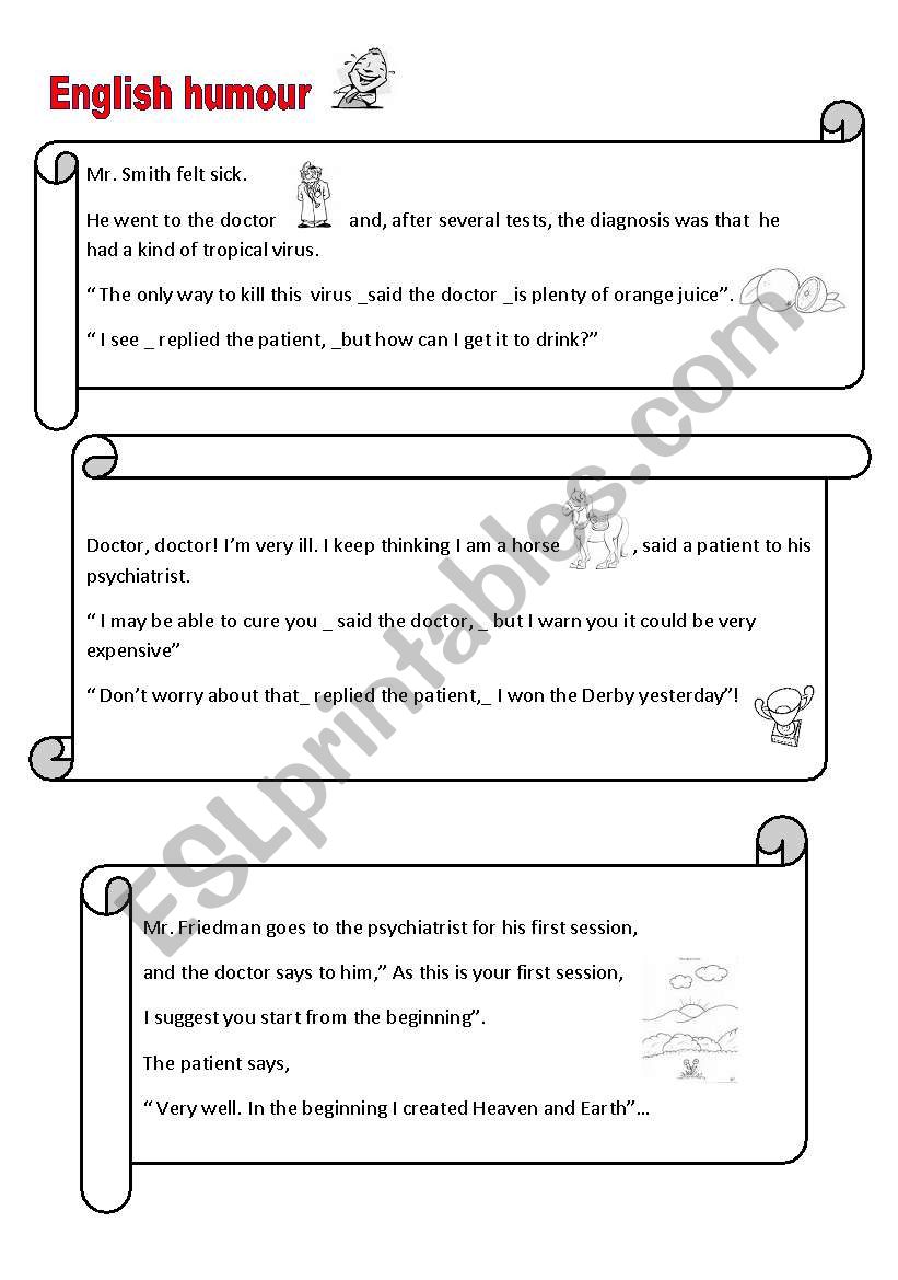 English Humour worksheet