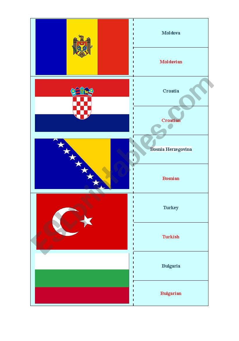 European flags 2 worksheet