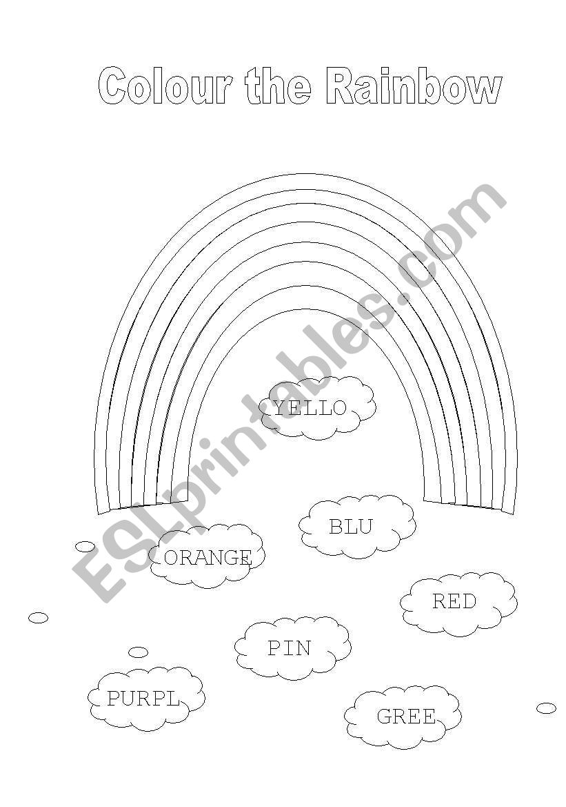 Colour the Rainbow worksheet