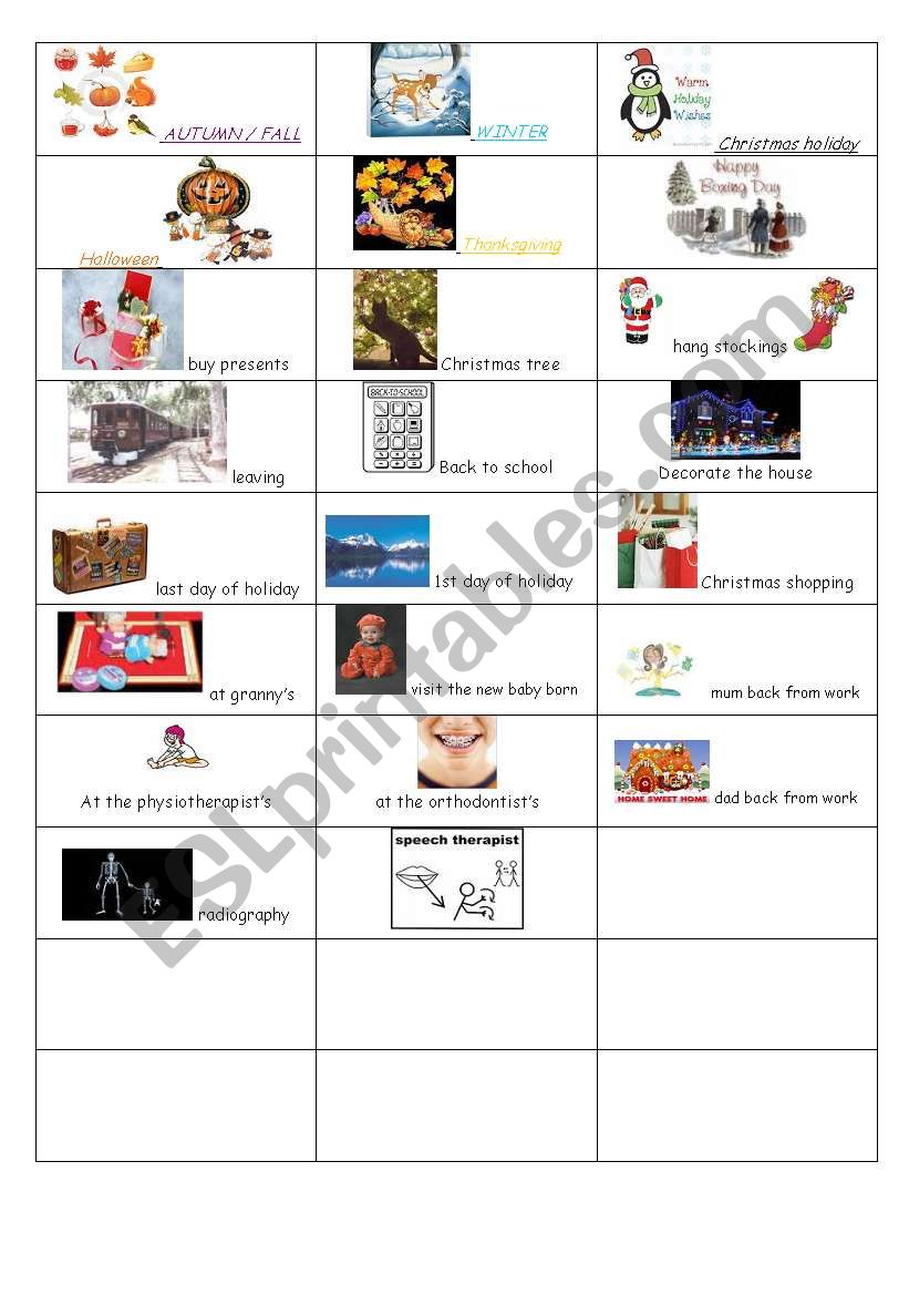 a timetable from September to December