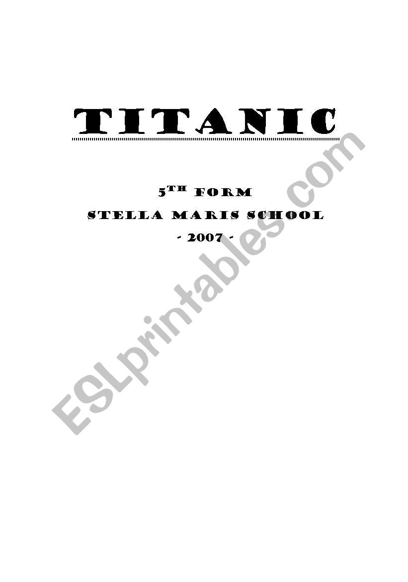 Titanic activities worksheet