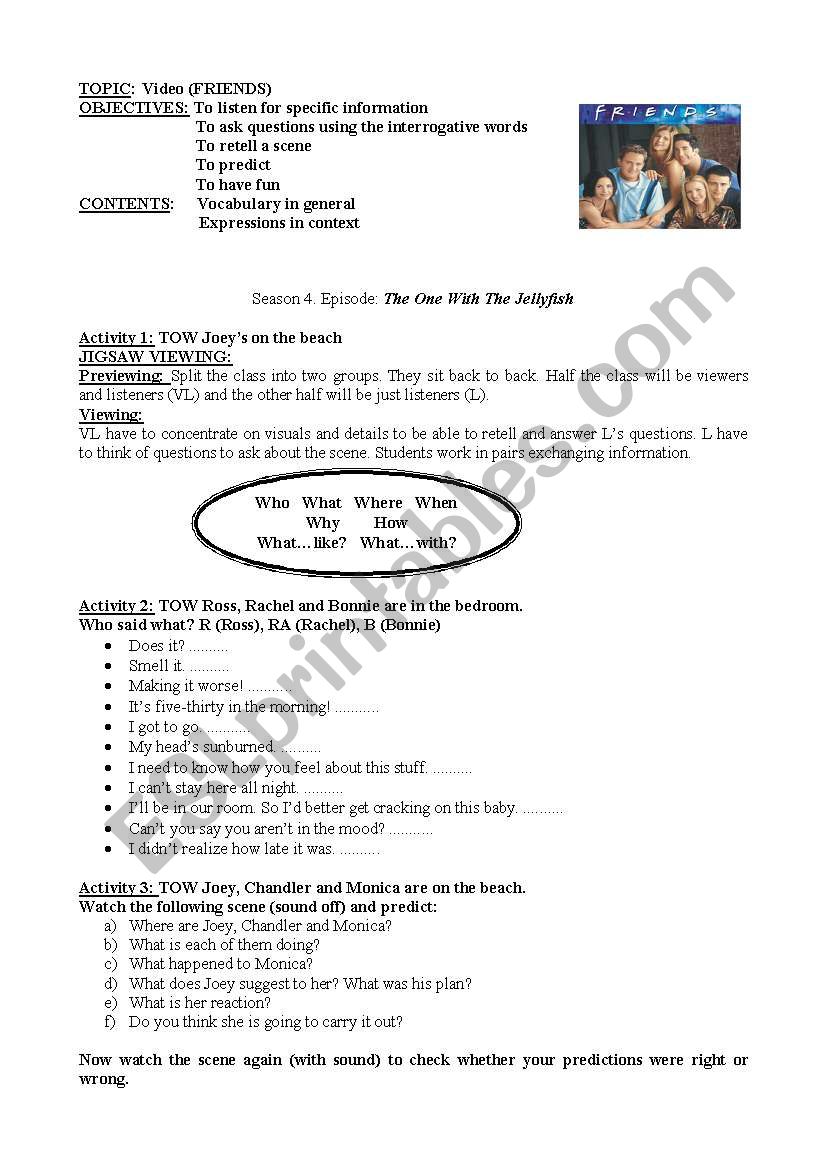 FRIENDS worksheet