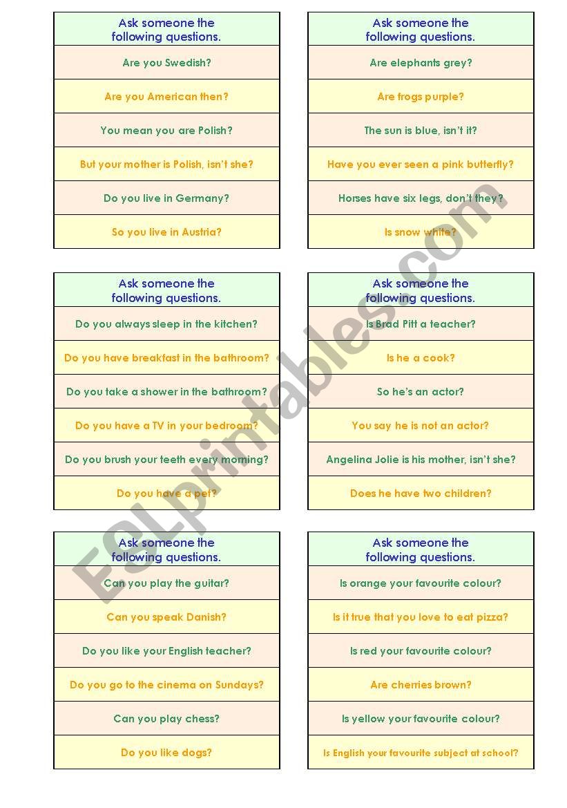 YES OR NO GAME -- ELEMENTARY VERSION (good for adults, too) -- A VERY EFFECTIVE METHOD TO MAKE YOUR STUDENTS TALK! -- SUCCESS GUARANTEED