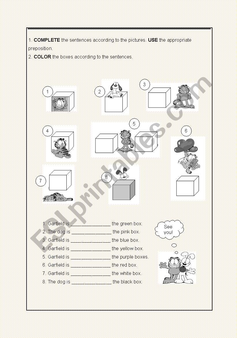 Where is Garfield? worksheet