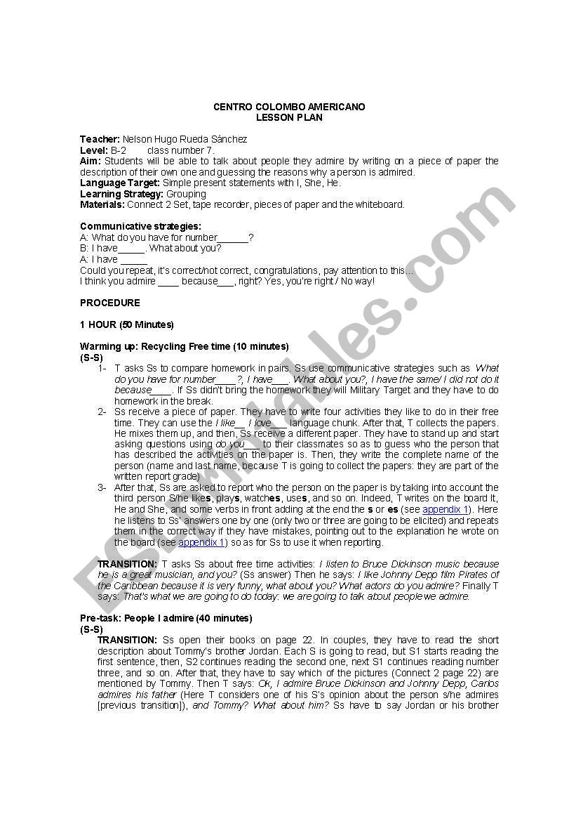 lesso plan  worksheet