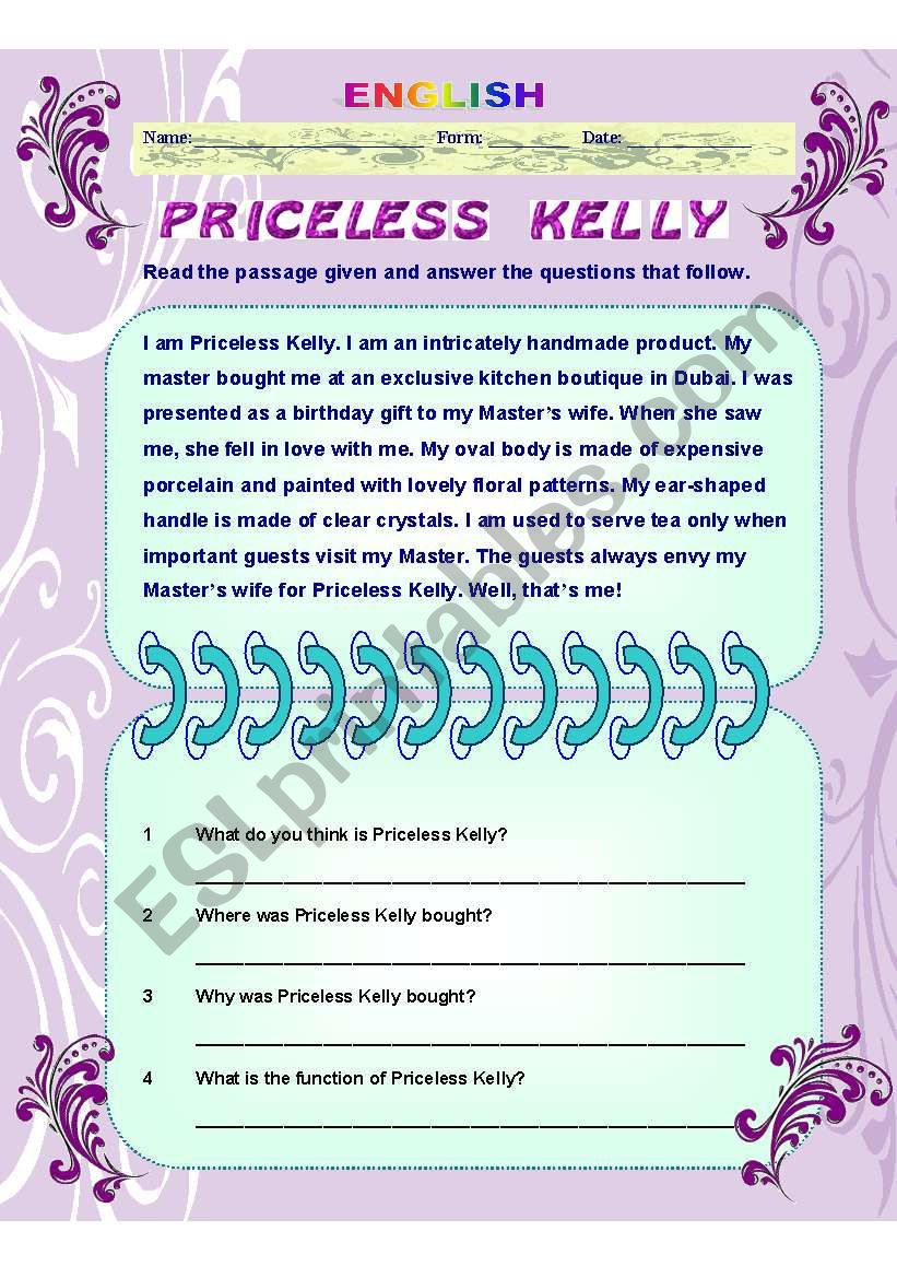 Describing Objects - Priceless Kelly