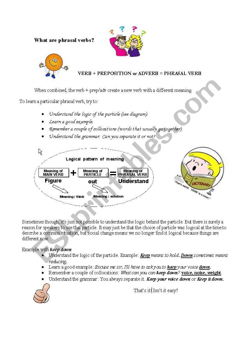 Phrasal verbs worksheet