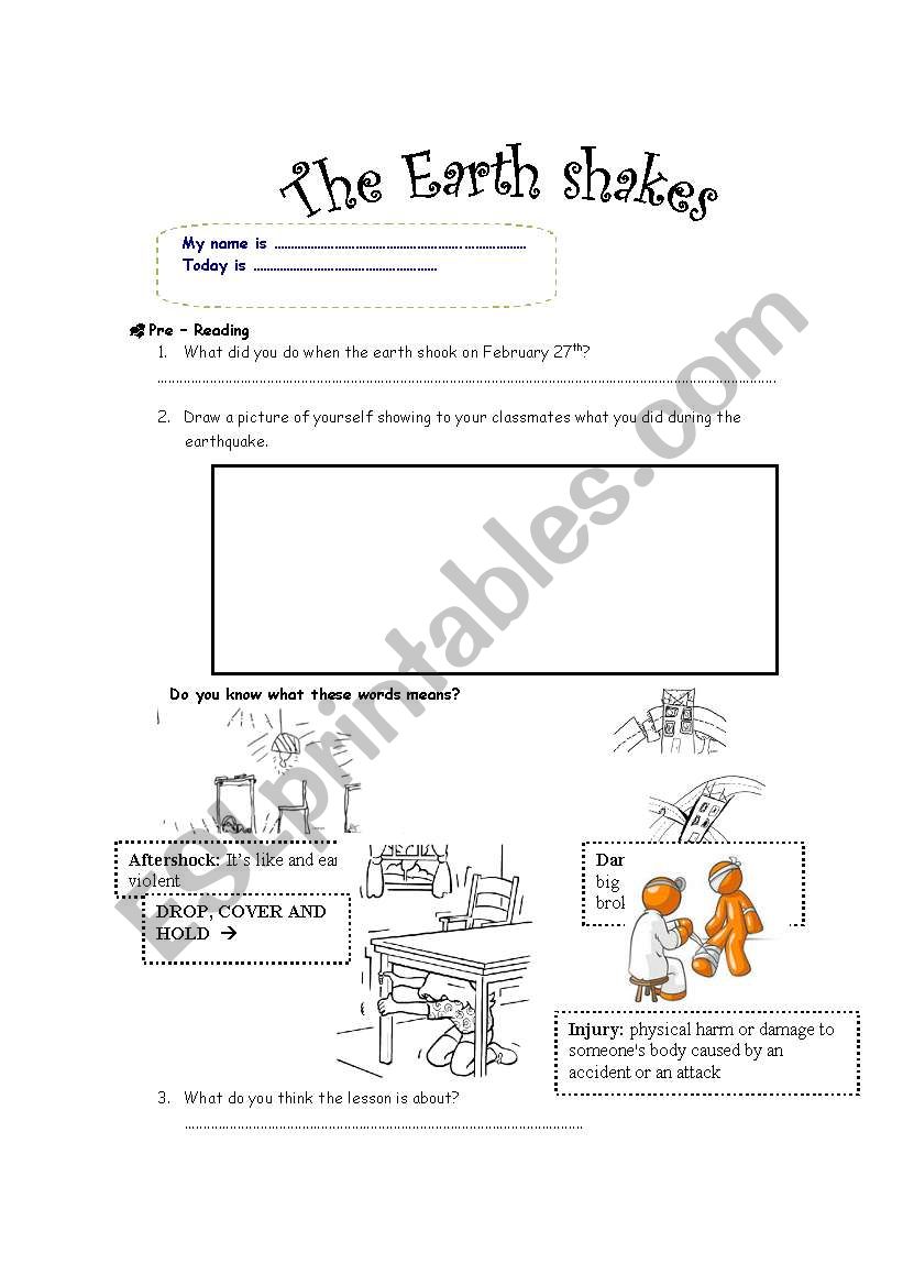 The Earth Shakes! worksheet