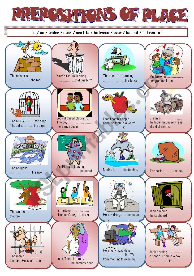 prepositions worksheet