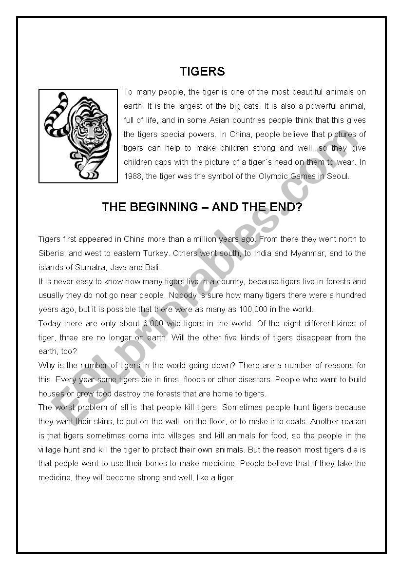 Tigers ( 3 pages ) - B&W version 