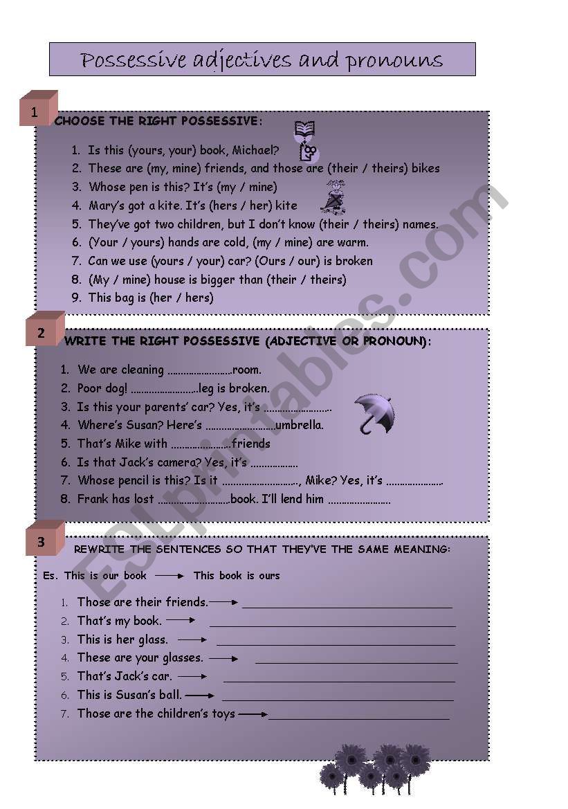 Possessives worksheet