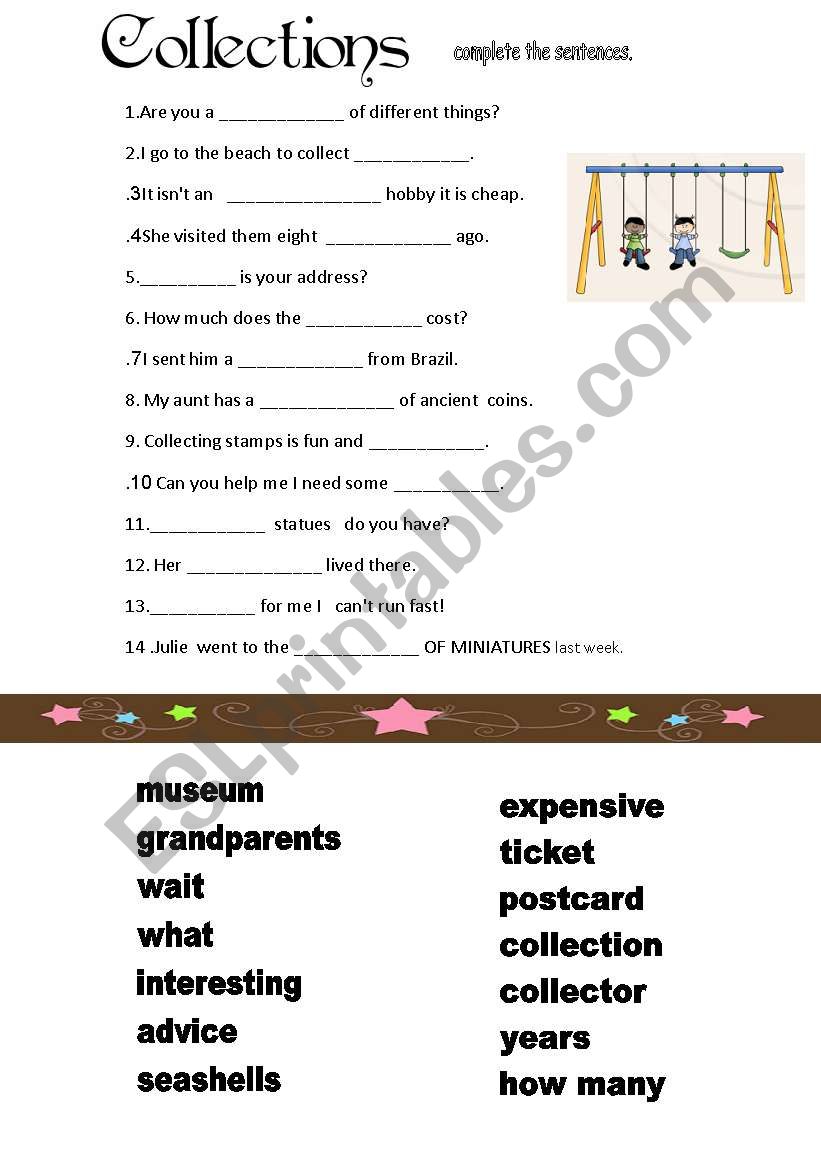 collection worksheet