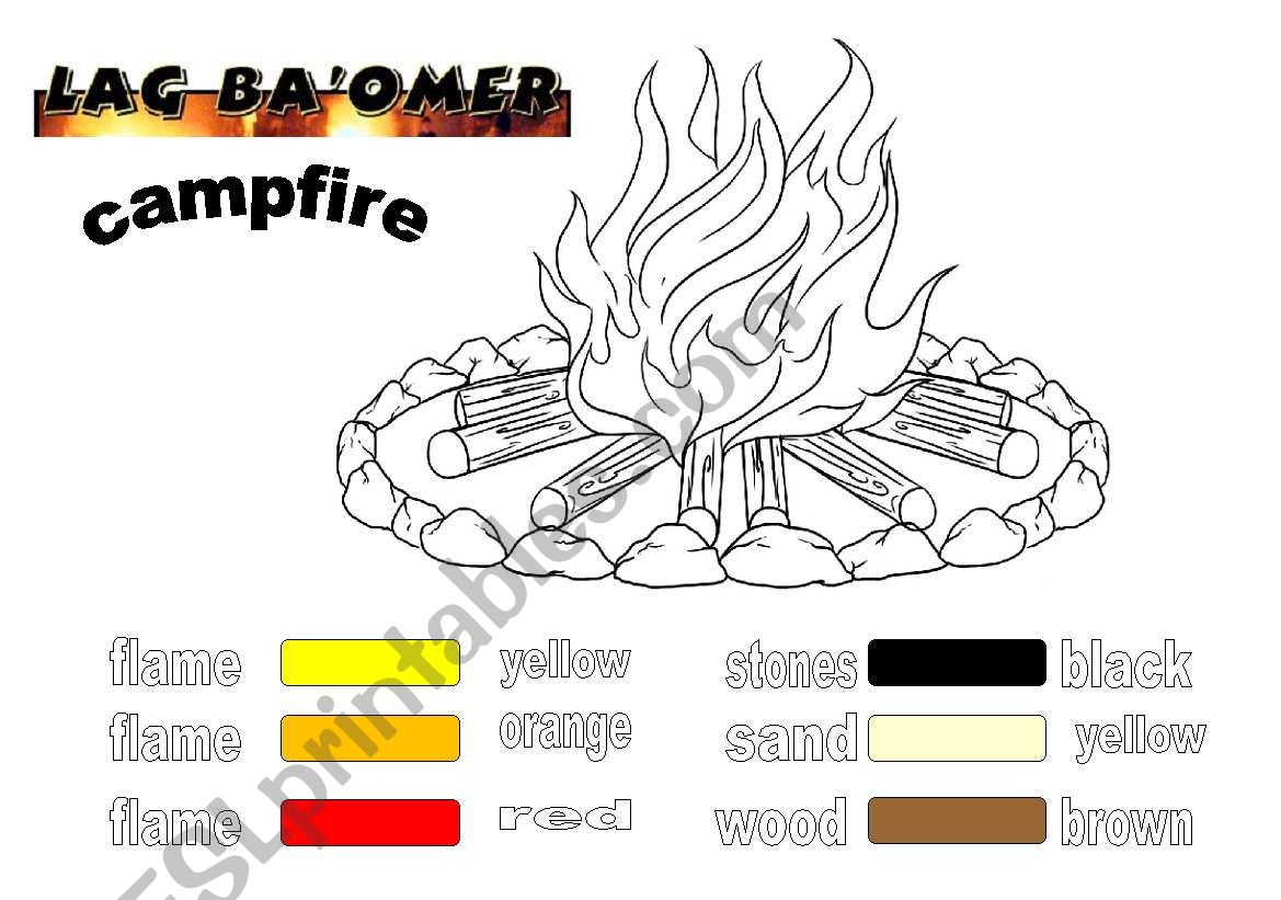 campfire coloring page worksheet