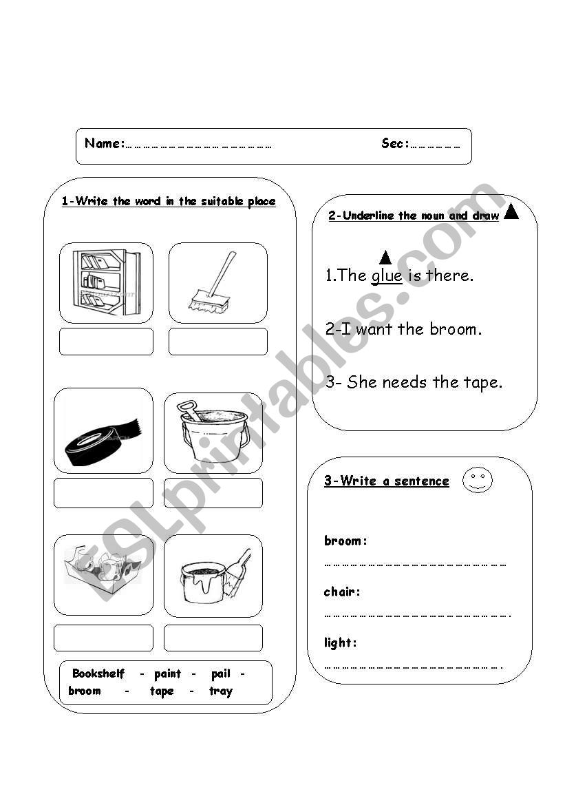 Nouns worksheet