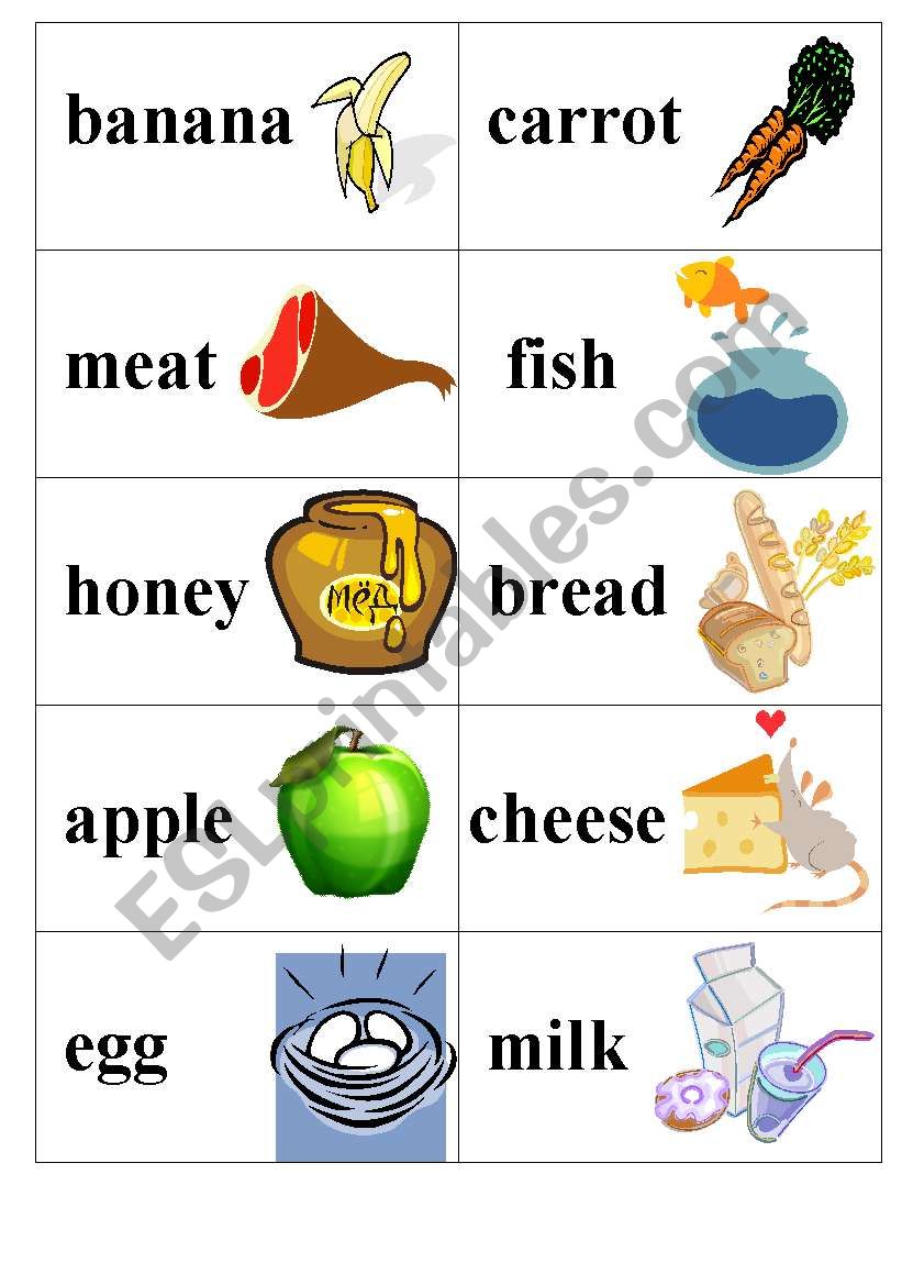 Who likes what (part2 - food) worksheet
