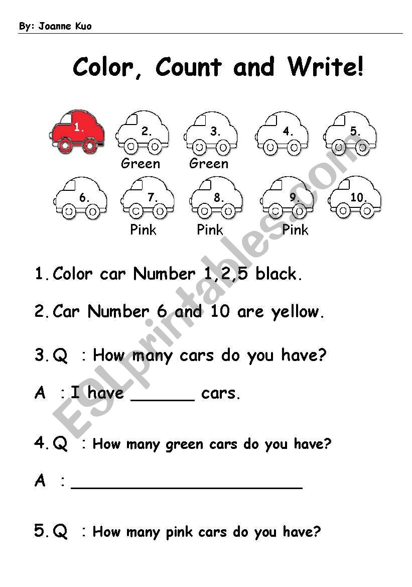 color, count and write worksheet