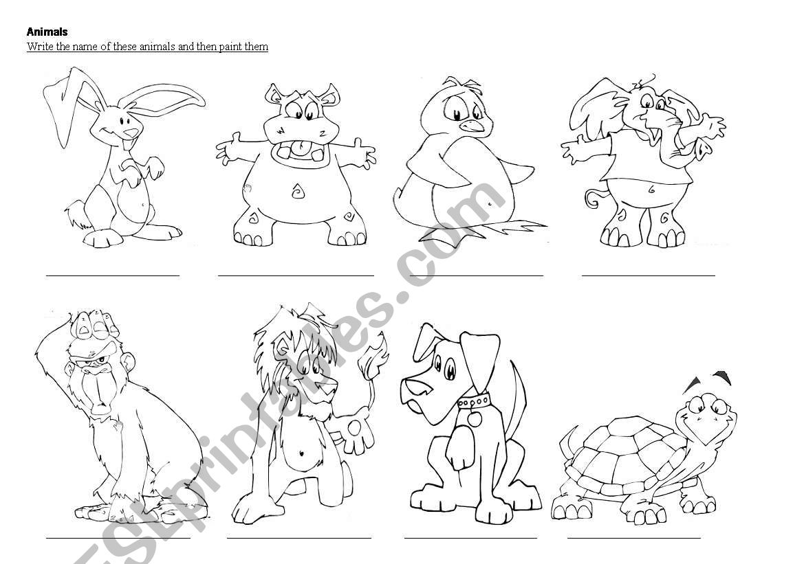 Animals worksheet