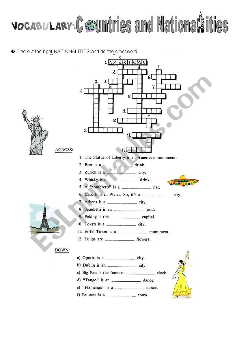 Countries and Nationalities worksheet