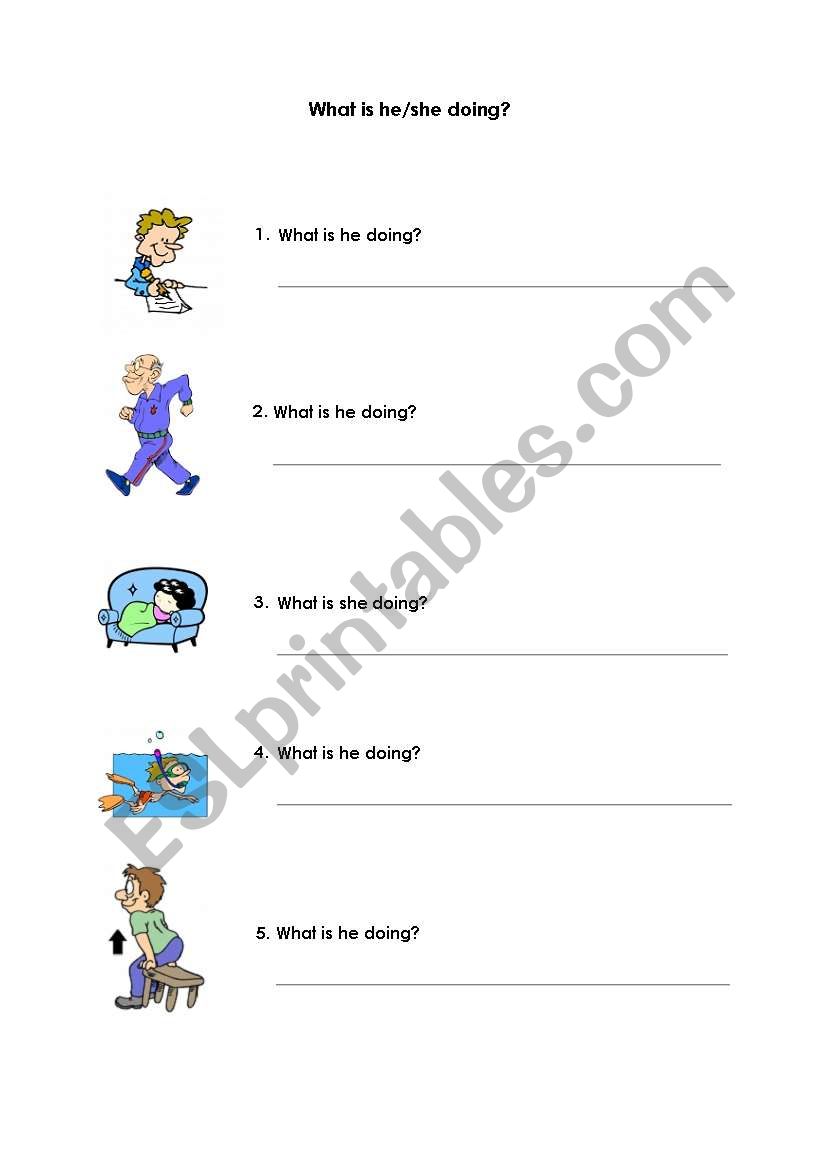 Action verbs worksheet