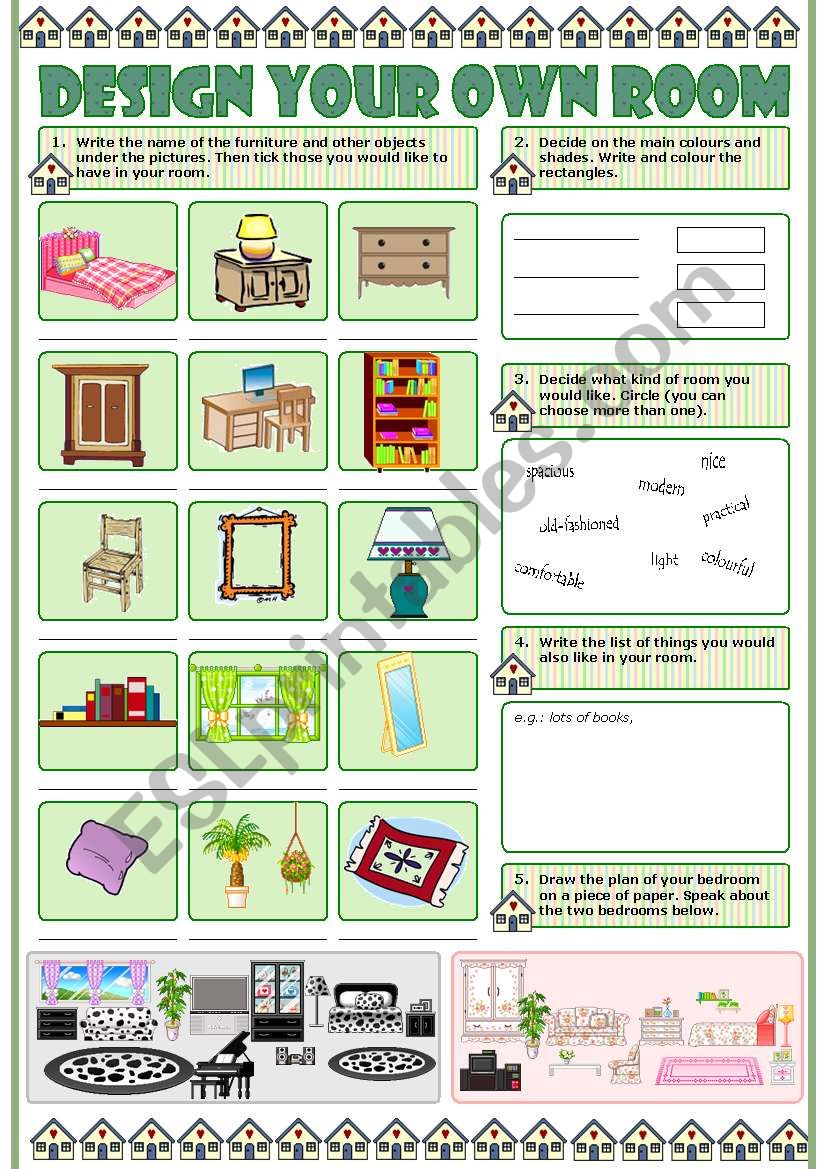 DESIGN YOUR OWN ROOM worksheet