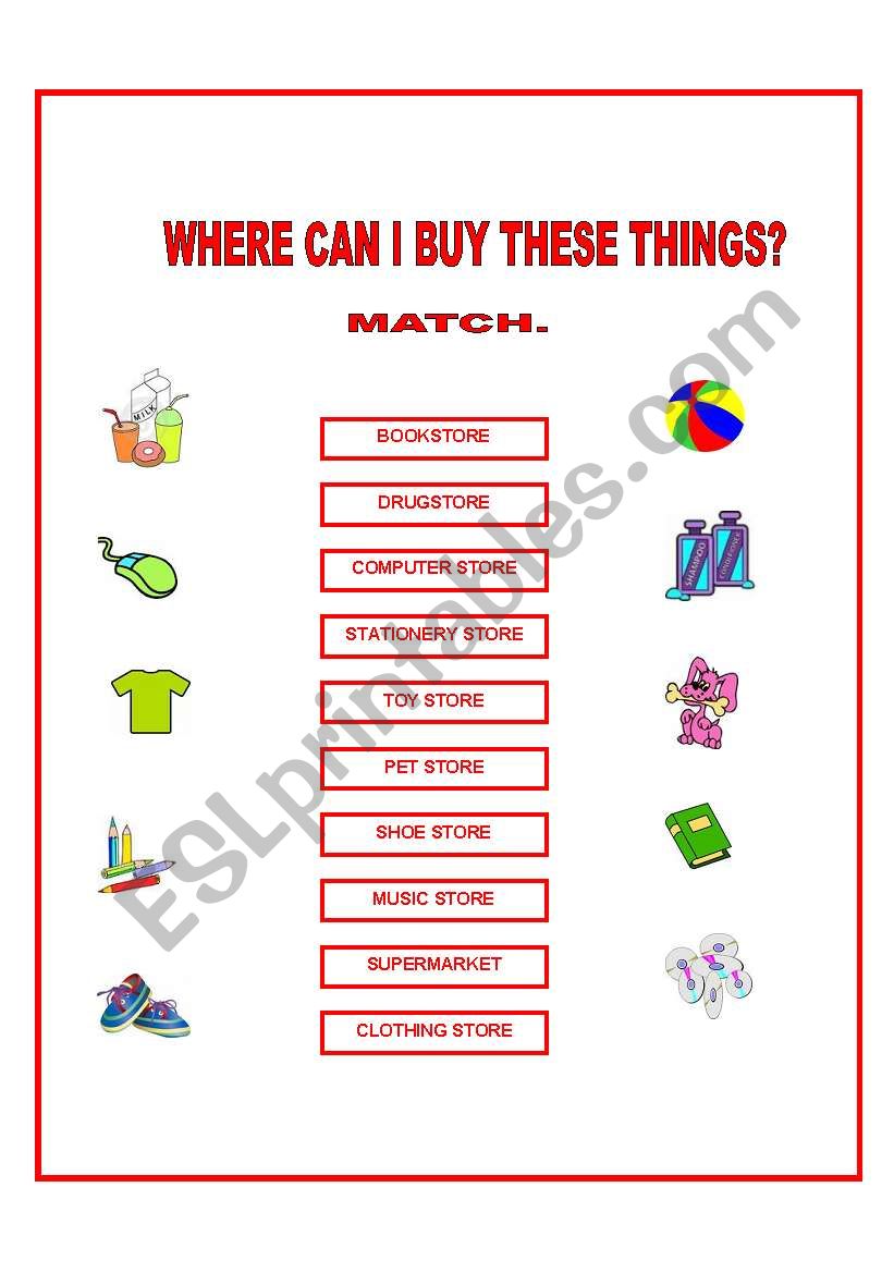 Where can I buy these things? worksheet