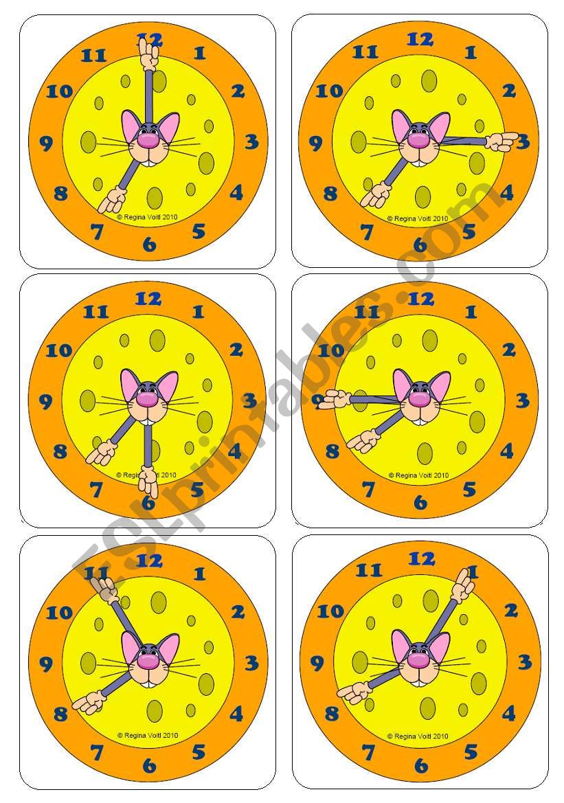 Telling the Time with Tino Topolino - Flashcards (Picture cards & Word Cards) (Editable)