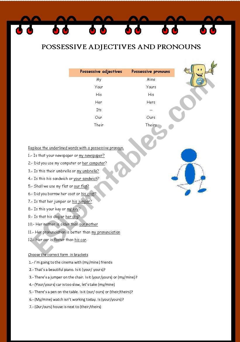 POSSESSIVE ADJECTIVES AND PRONOUNS