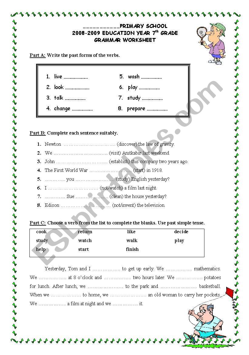 past simple tense worksheet