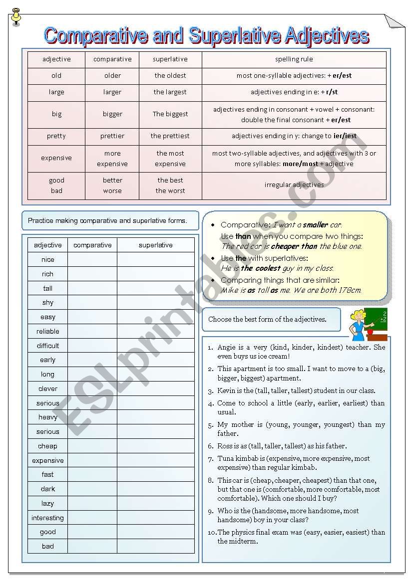 comparative and superlative adjectives