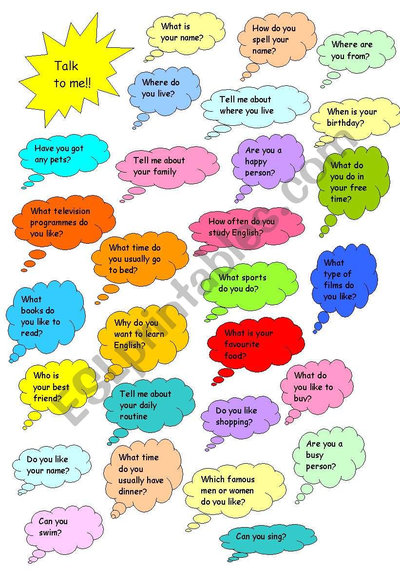 Present simple conversation prompts