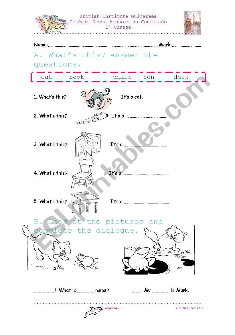 test 1st grade worksheet