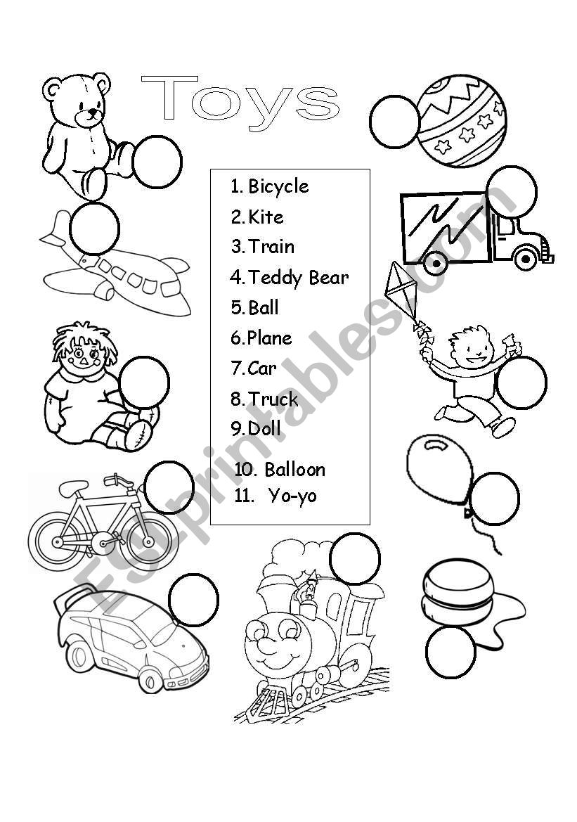 Toys worksheet