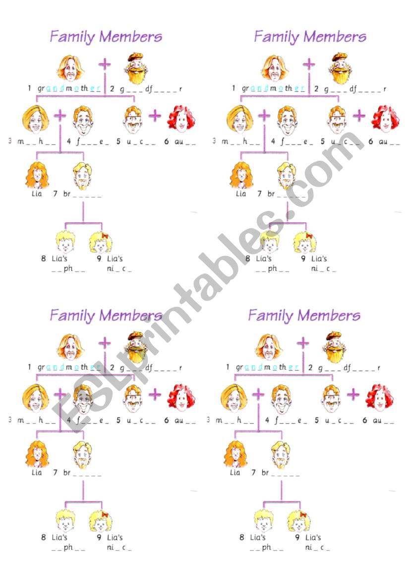 Family tree worksheet