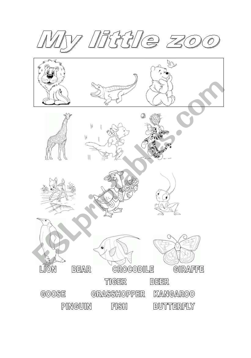 MY LITTLE ZOO worksheet