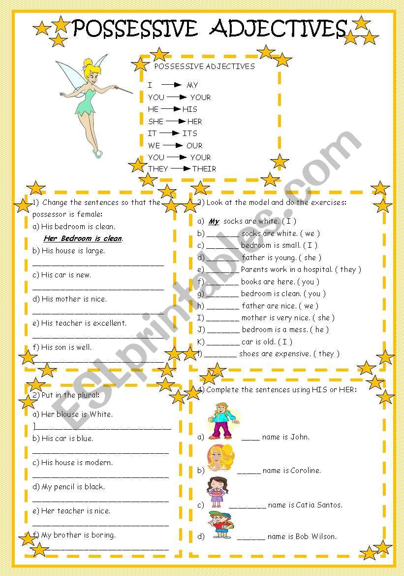 POSSESSIVE ADJECTIVES worksheet