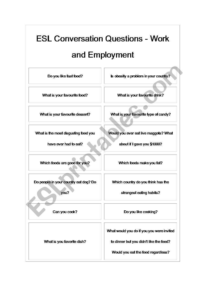 conversation worksheet
