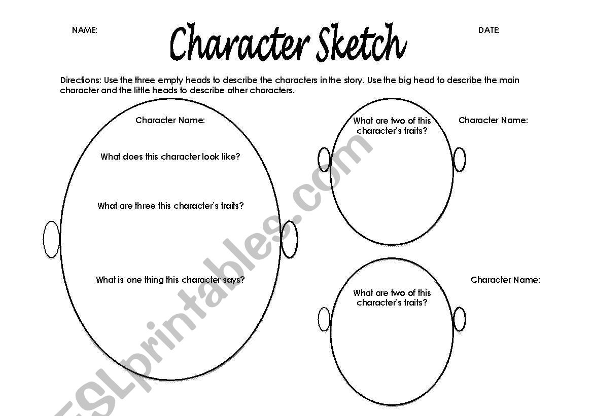 Character Map worksheet