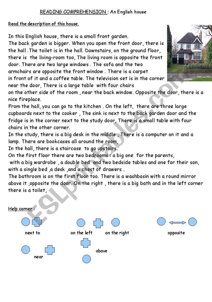 An English House (reading comprehension)