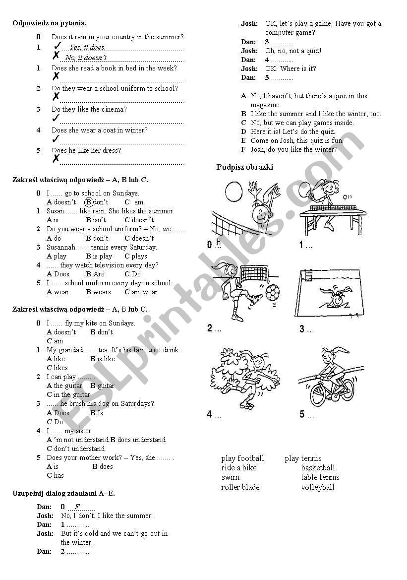 present simple tasks worksheet